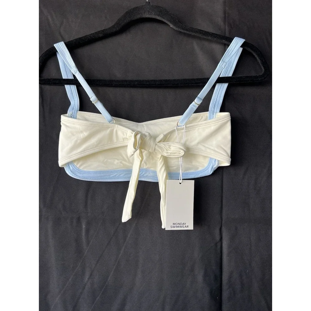Monday Swimwear SANTORINI TOP - IVORY/SEA MIST- Size V ….b30